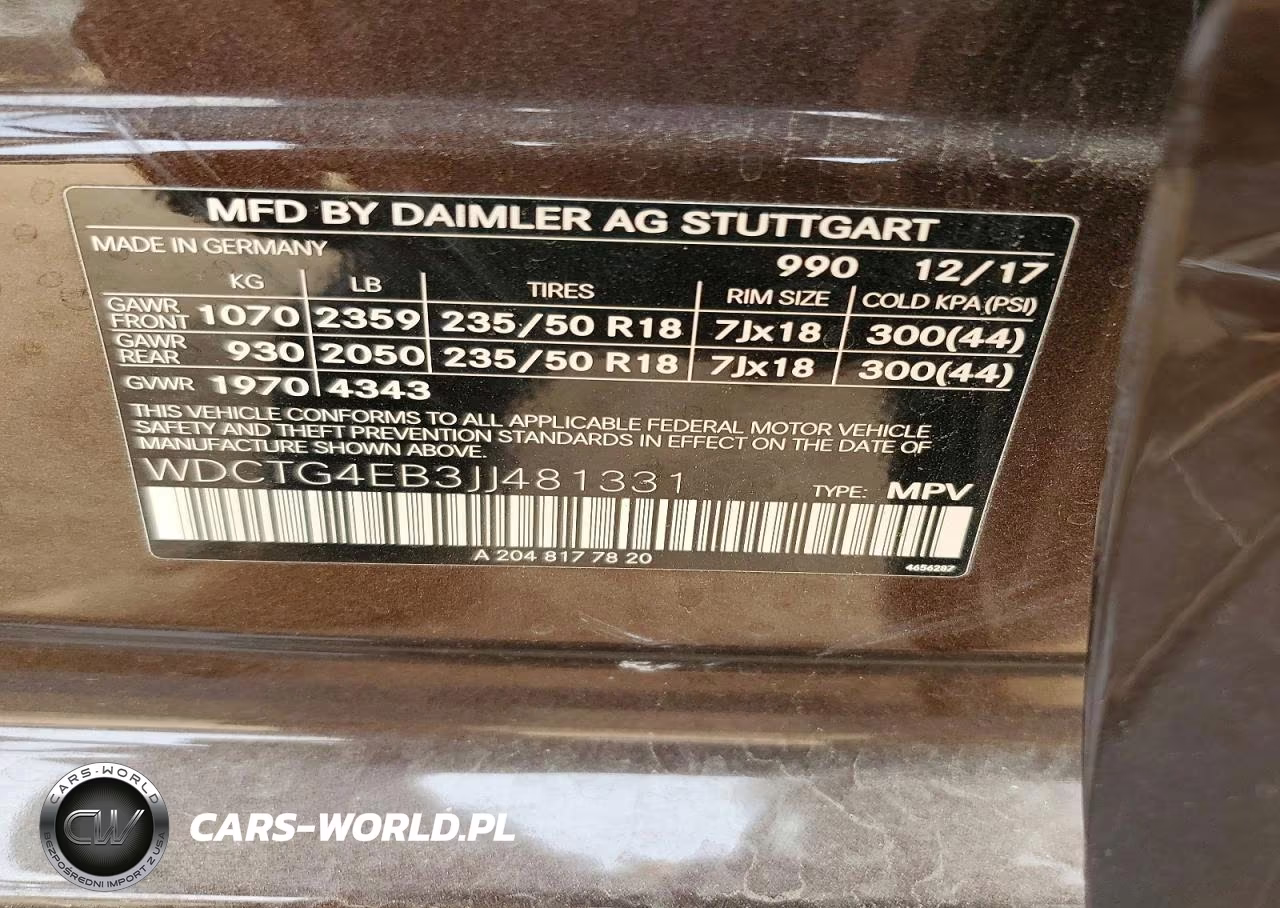 2018 Mercedes-Benz Gla 250 VIN:WDCTG4EB3JJ481331 - 12
