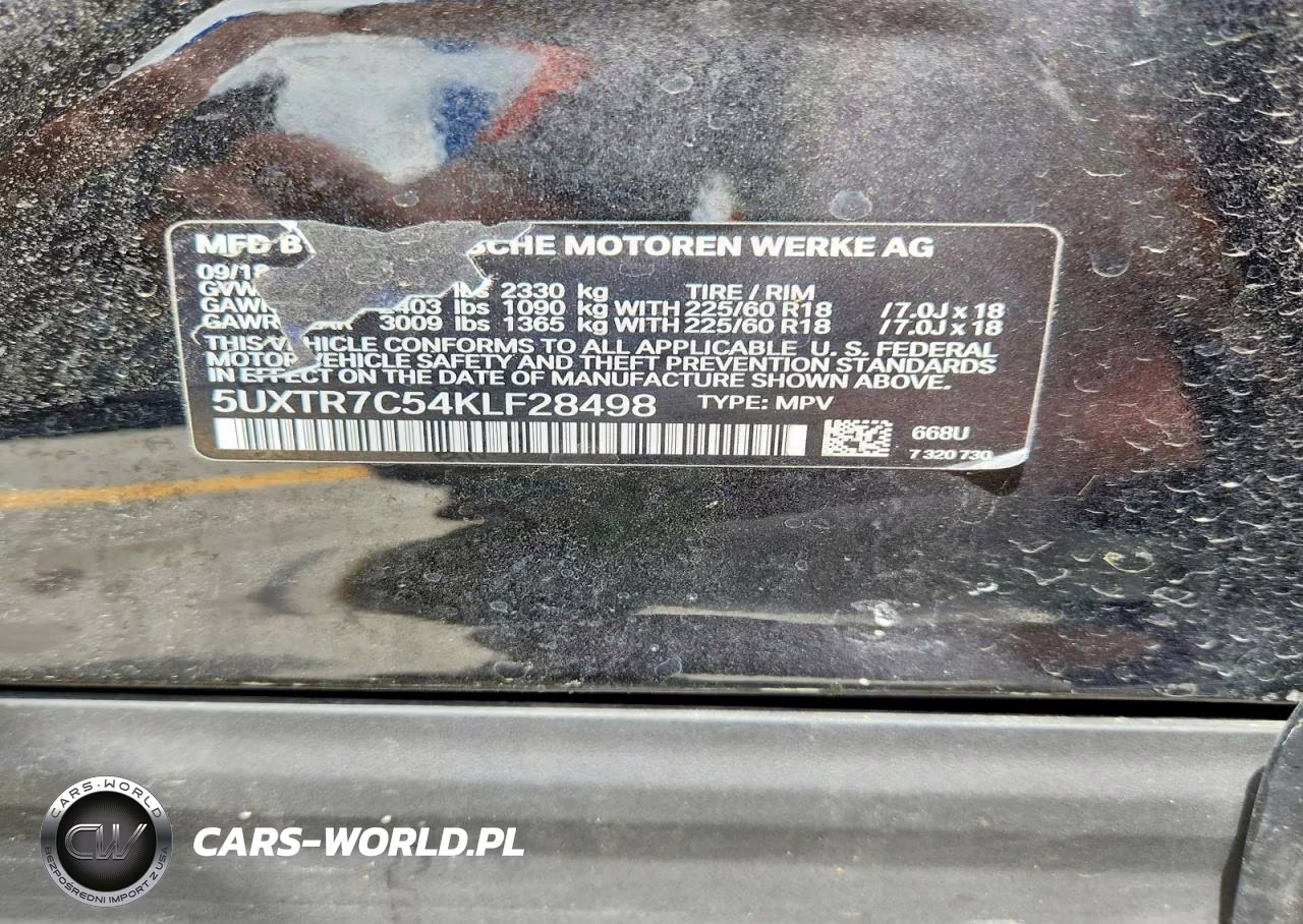 2019 BMW X3 Sdrive30I VIN:5UXTR7C54KLF28498 - 13