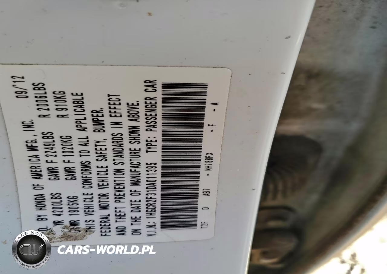 2013 Honda Accord Lx VIN:1HGCR2F31DA011395 - 12
