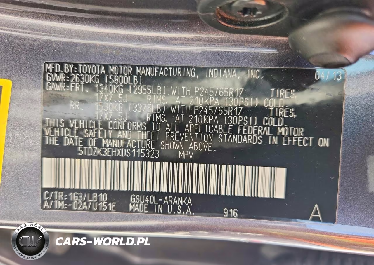 2013 Toyota Highlander Se VIN:5TDZK3EHXDS115323 - 12