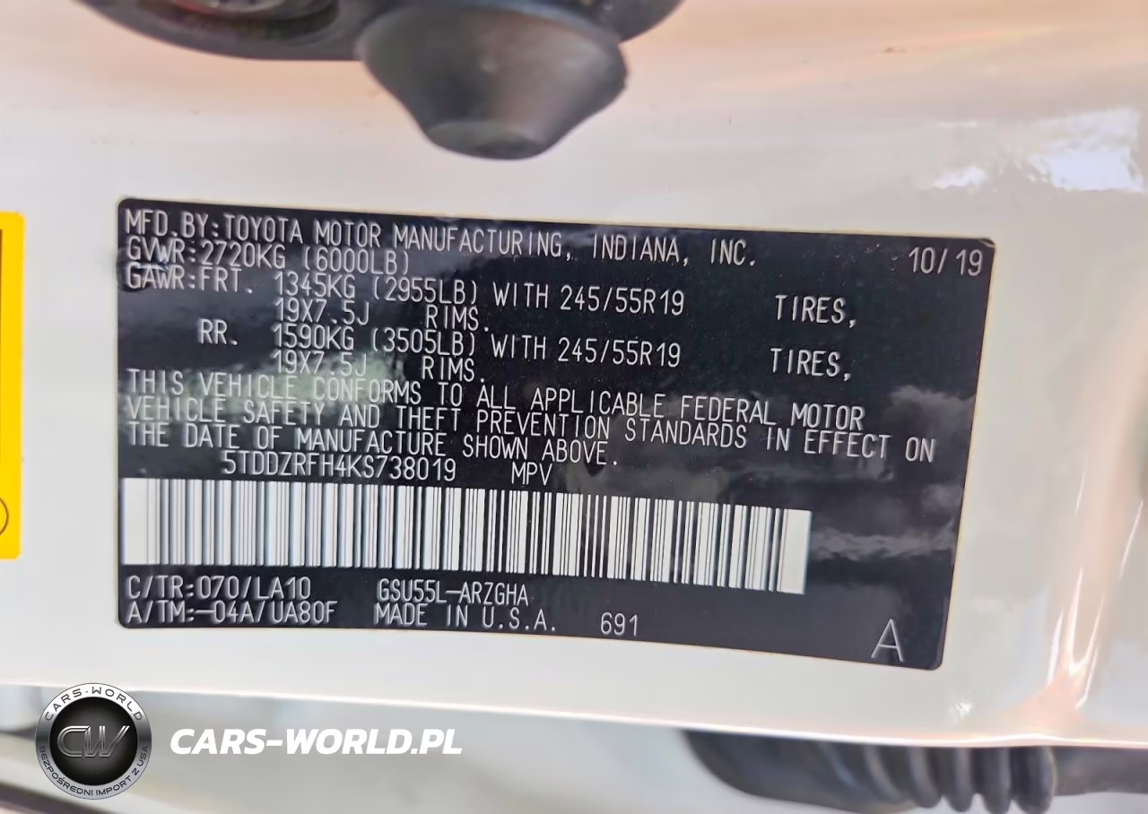 2019 Toyota Highlander Limited VIN:5TDDZRFH4KS738019 - 12