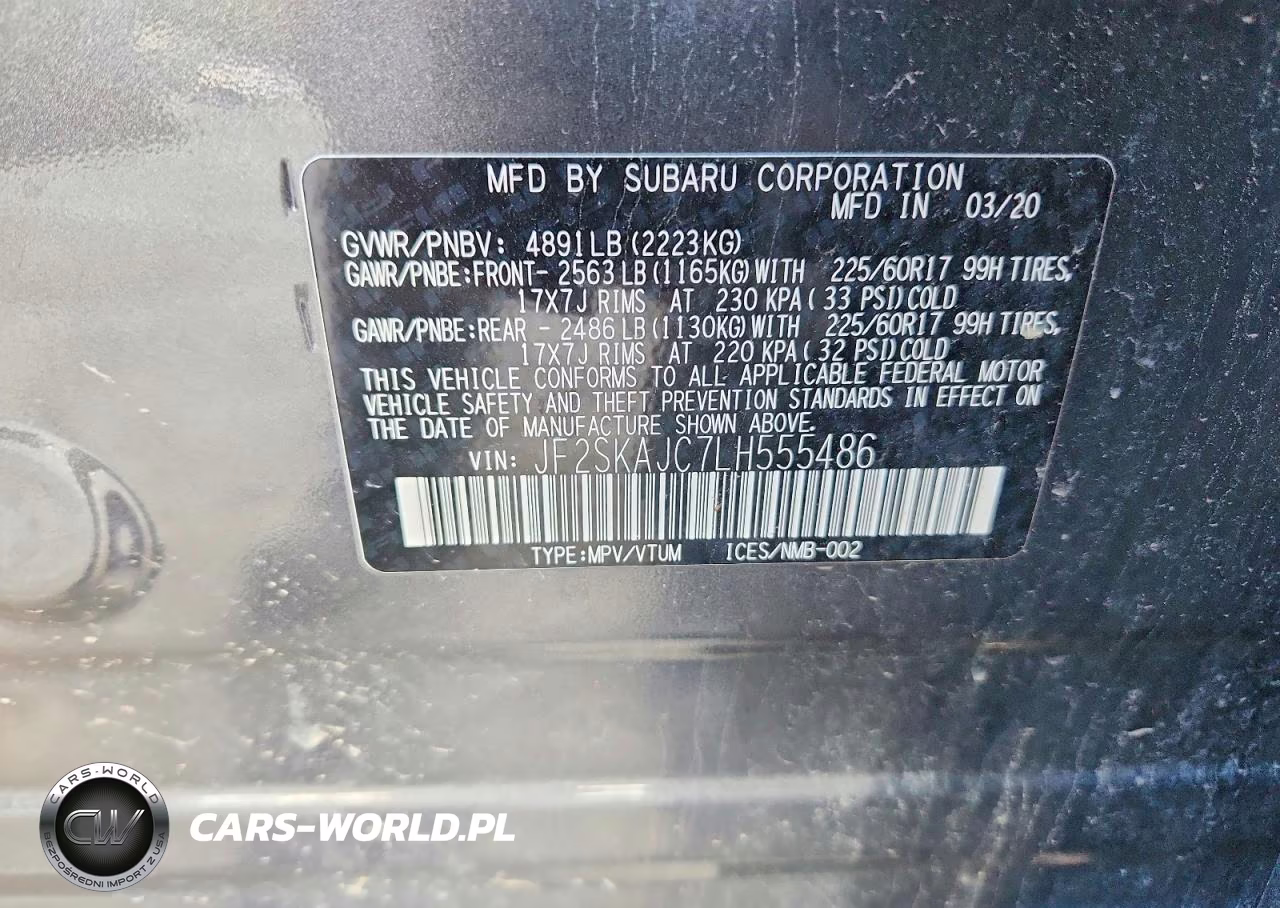 2020 Subaru Forester Premium VIN:JF2SKAJC7LH555486 - 14