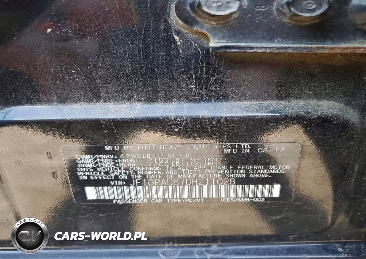 2013 Subaru Impreza Premium VIN:JF1GPAD67DH211028 - 12