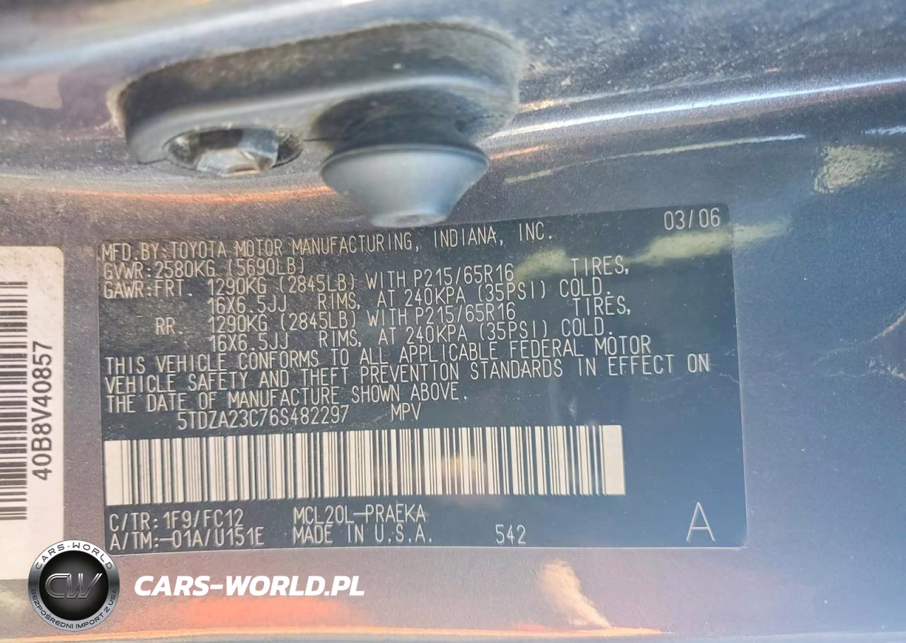 2006 Toyota Sienna Le 8 Passenger VIN:5TDZA23C76S482297 - 13