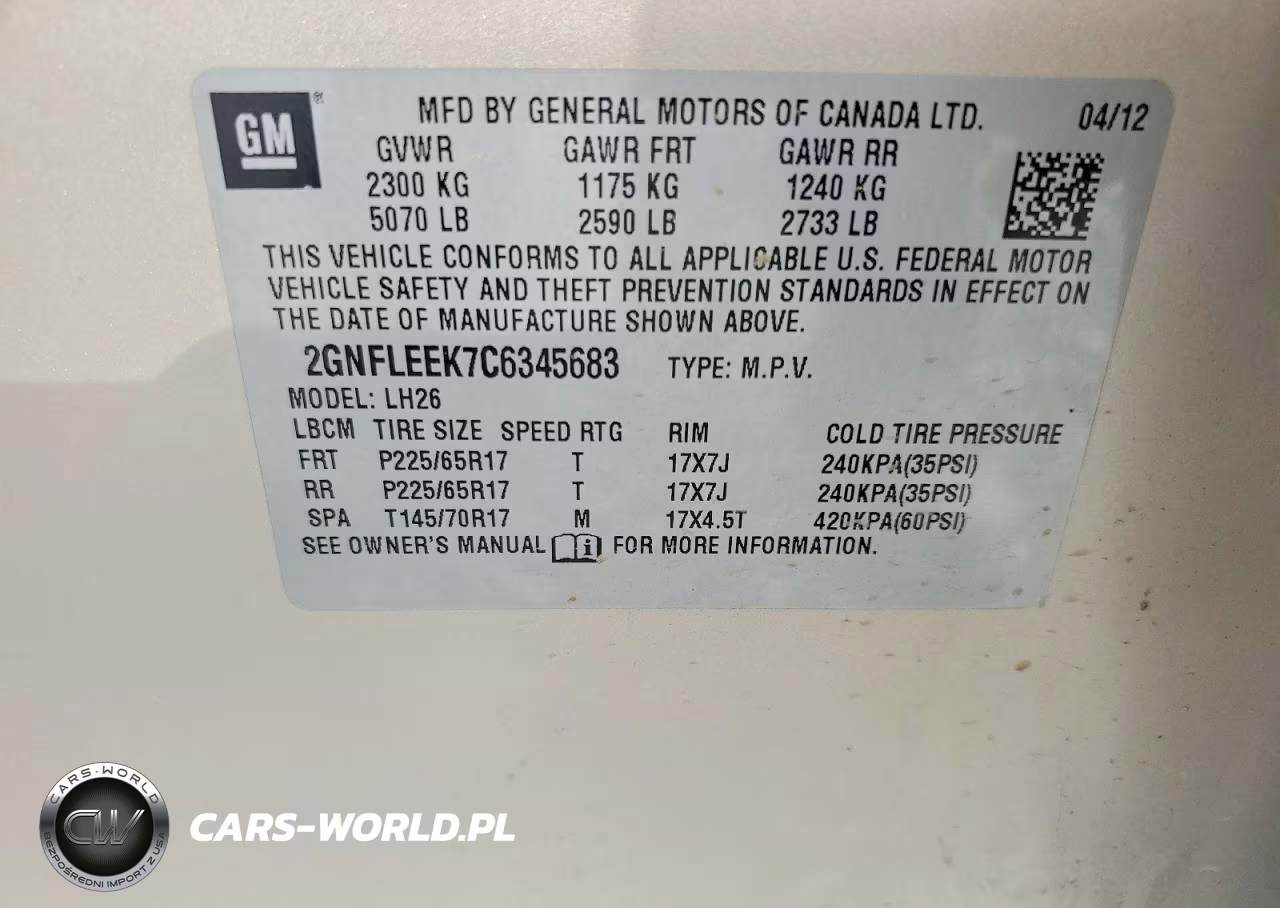 2012 Chevrolet Equinox Lt VIN:2GNFLEEK7C6345683 - 13