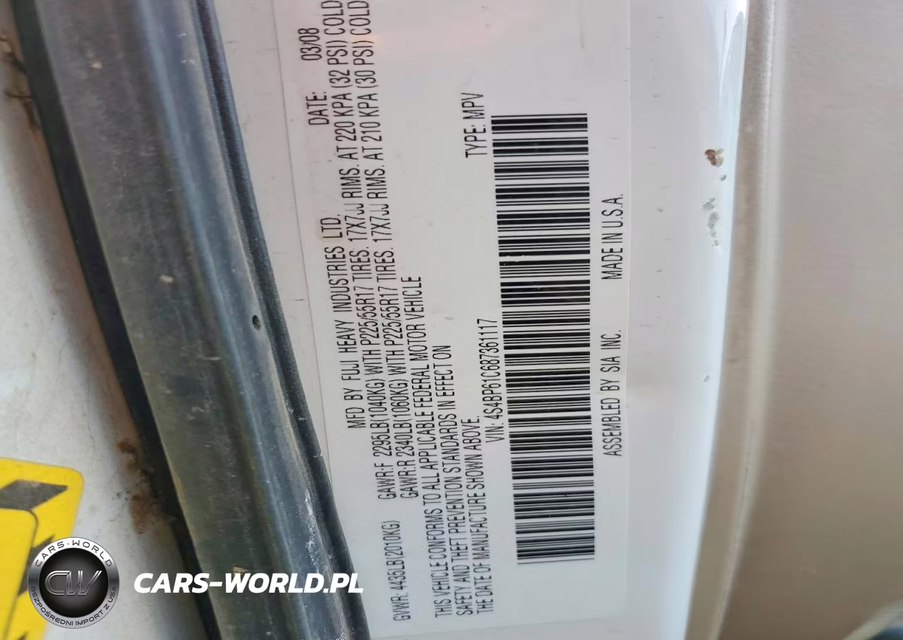 2008 Subaru Outback 2.5I VIN:4S4BP61C687361117 - 12