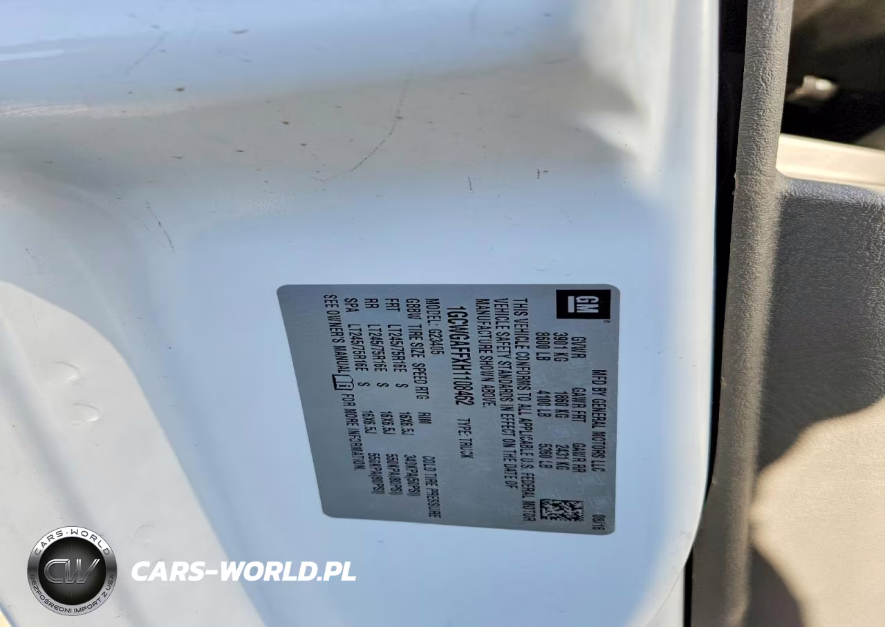 2017 Chevrolet Express G2500 VIN:1GCWGAFFXH1108462 - 13