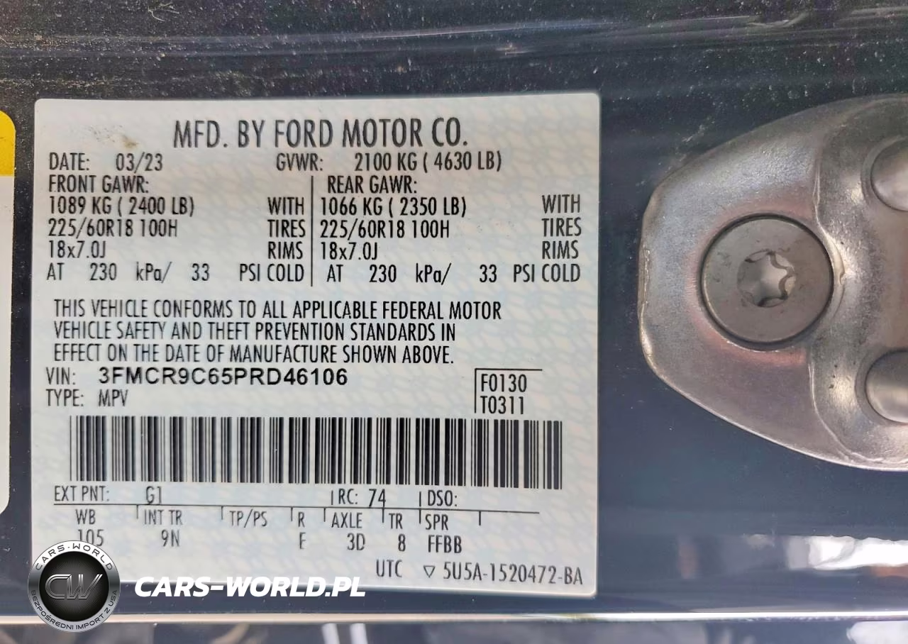 2023 Ford Bronco Sport Outer Banks VIN:3FMCR9C65PRD46106 - 12