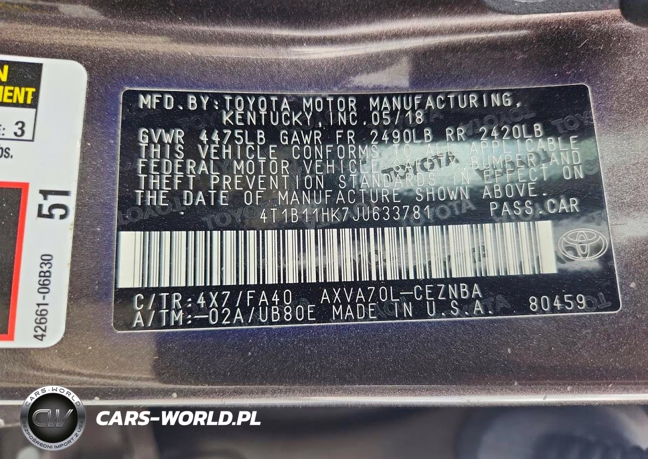 2018 Toyota Camry Le VIN:4T1B11HK7JU633781 - 12