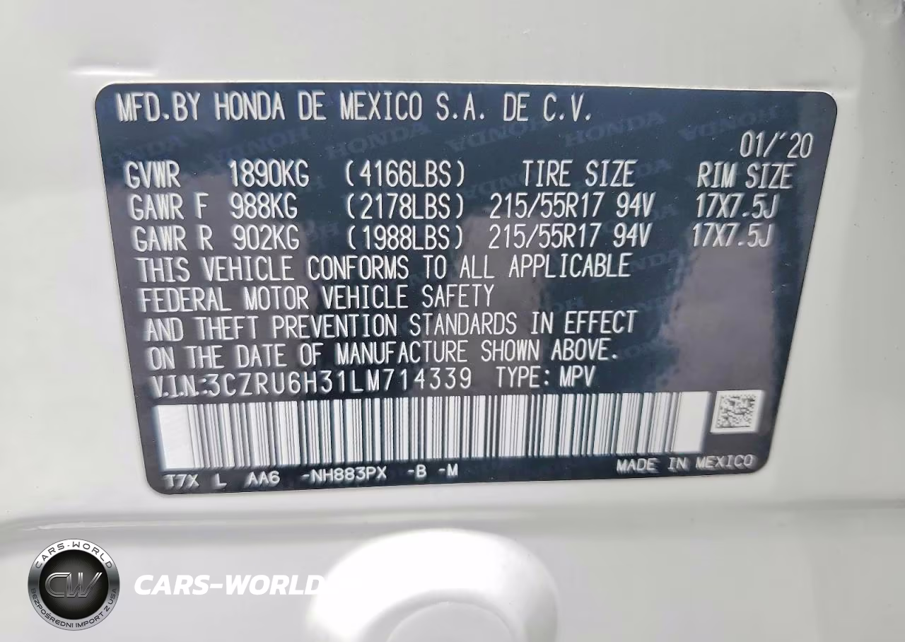 2020 HONDA HR-V LX VIN:3CZRU6H31LM714339 - 13