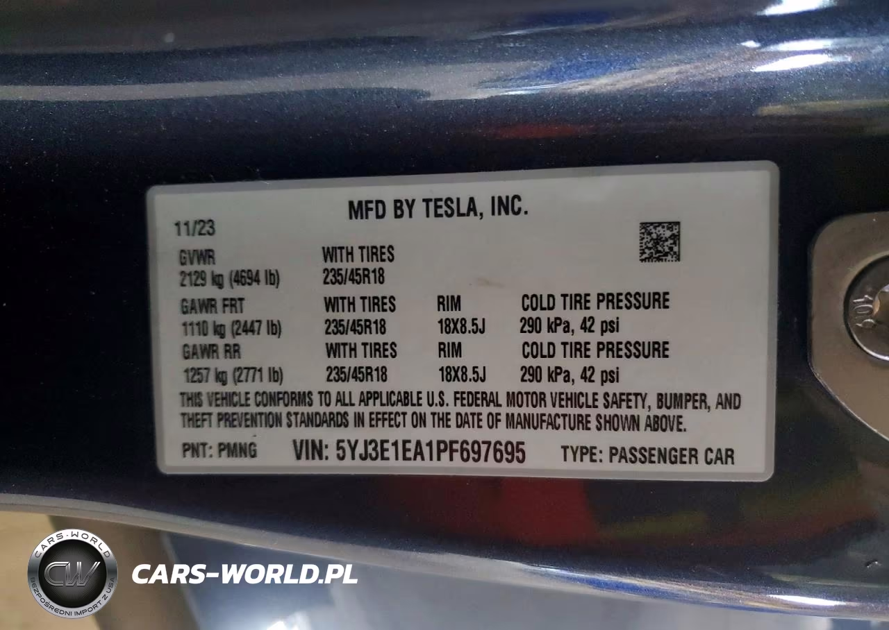2023 Tesla Model 3 VIN:5YJ3E1EA1PF697695 - 13