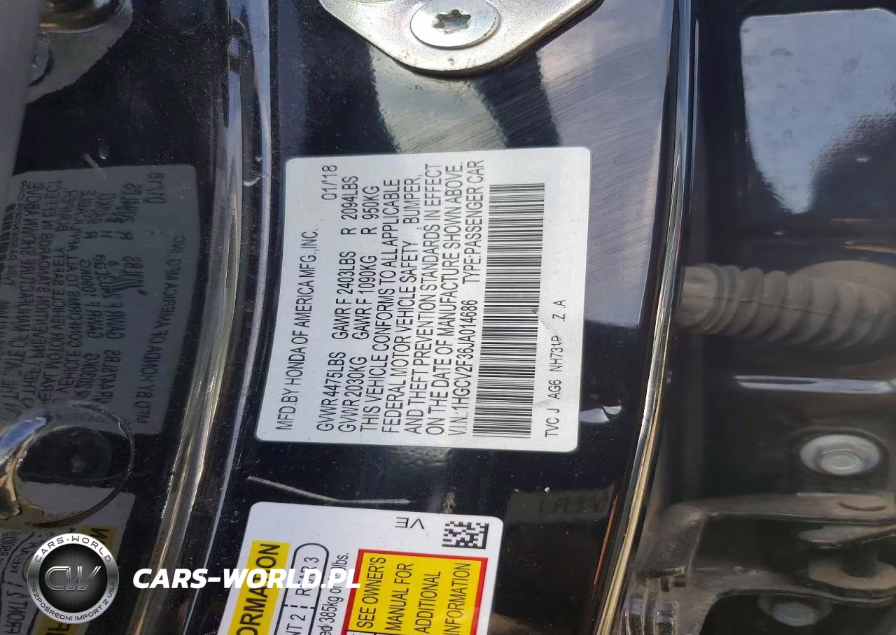 2018 Honda Accord Sport VIN:1HGCV2F36JA014686 - 12