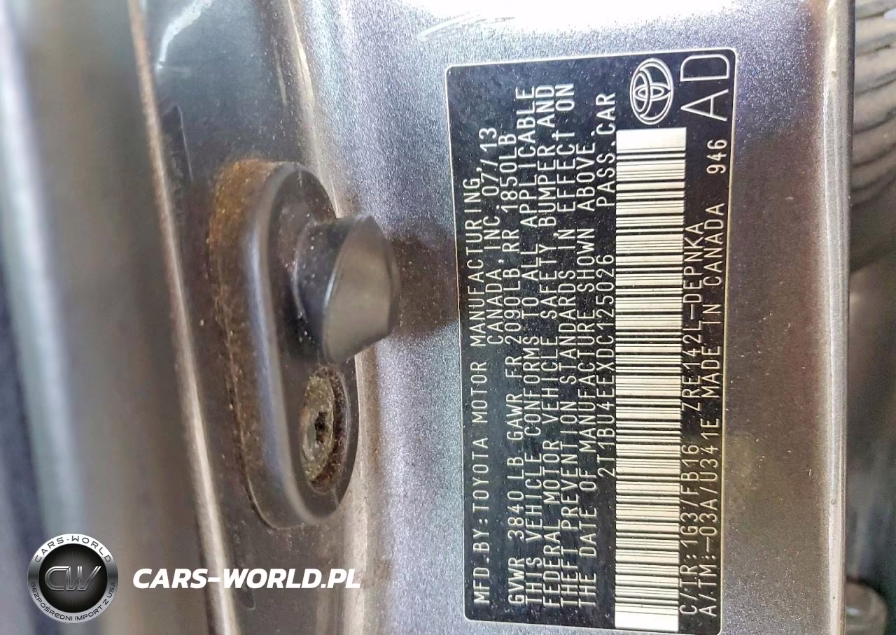 2013 Toyota Corolla Le VIN:2T1BU4EEXDC125026 - 12