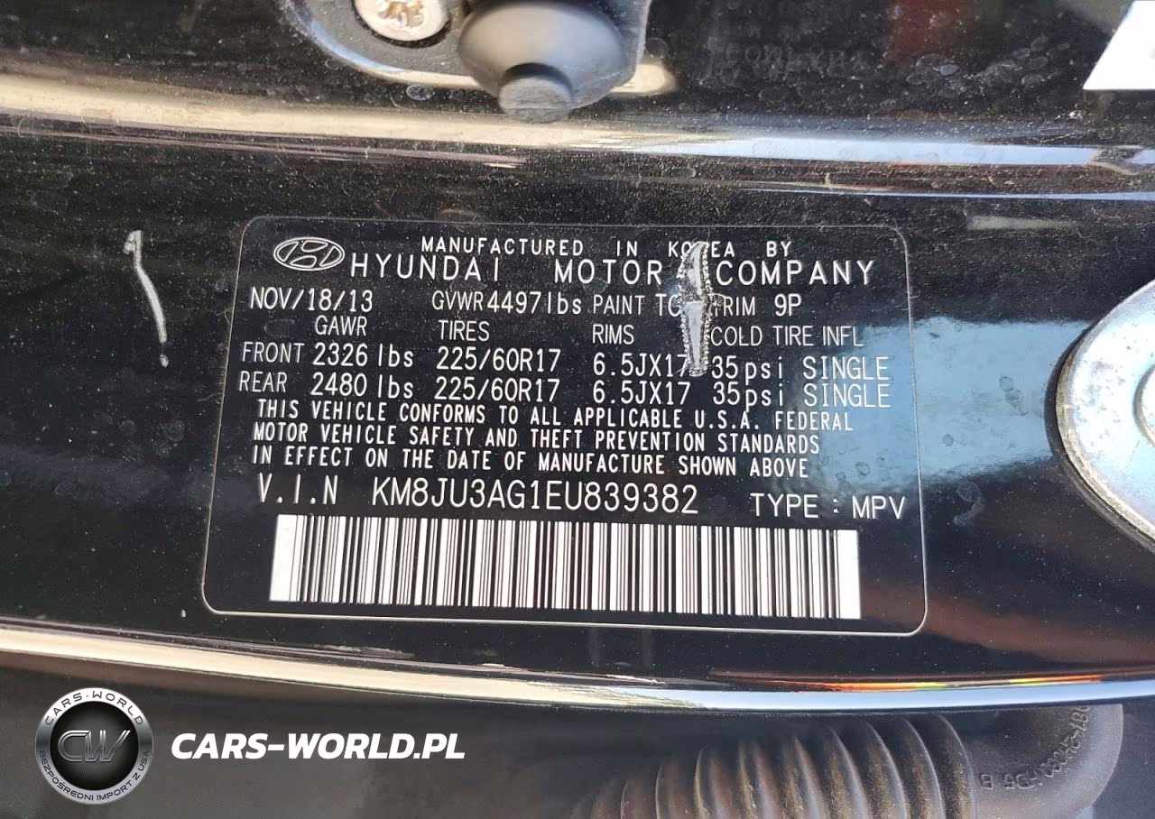 2014 Hyundai Tucson Se VIN:KM8JU3AG1EU839382 - 13