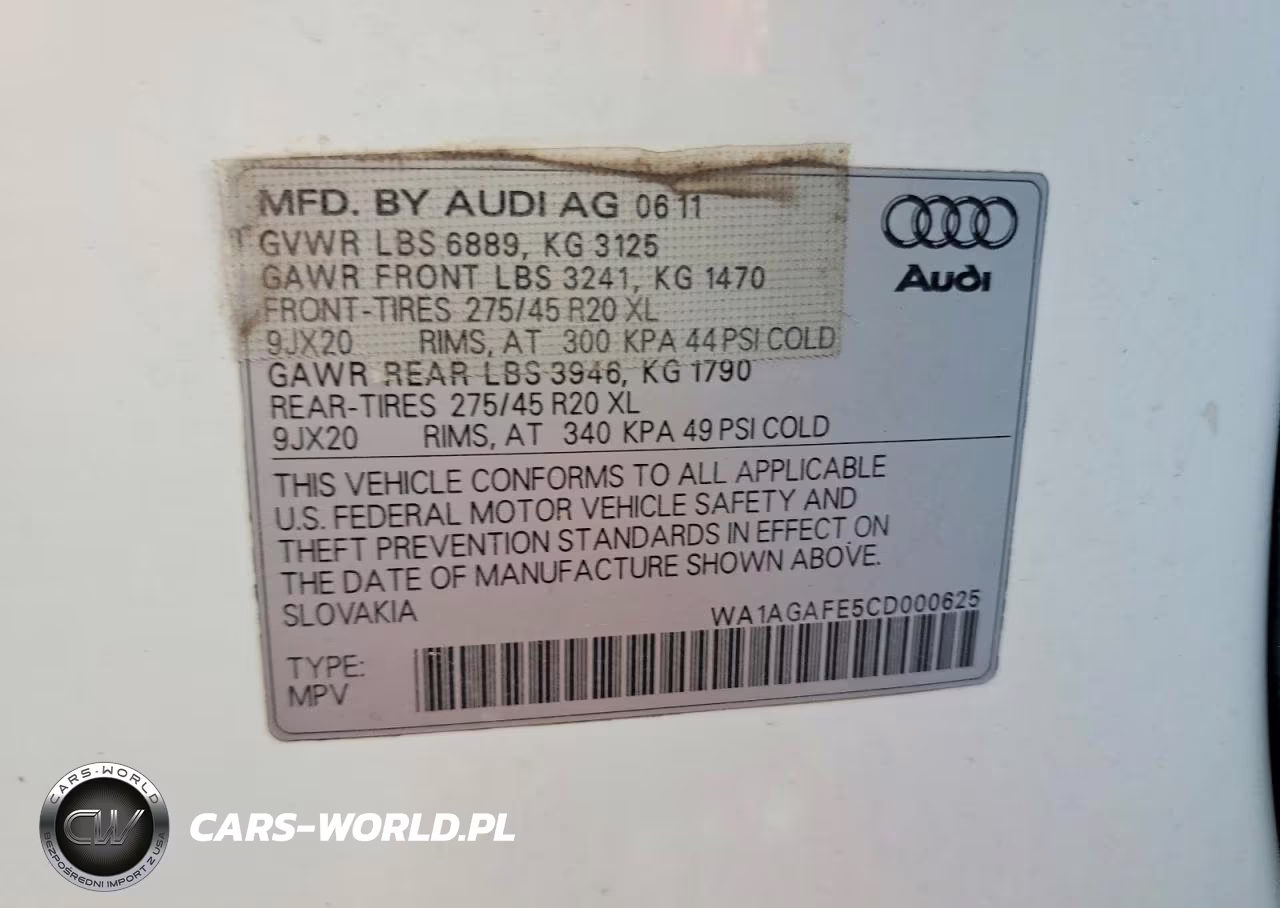 2012 Audi Q7 Prestige VIN:WA1AGAFE5CD000625 - 13