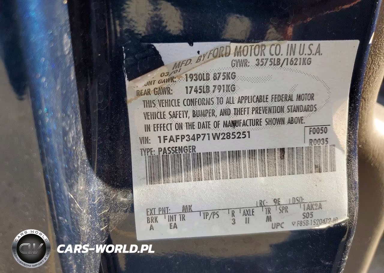 2001 Ford Focus Se VIN:1FAFP34P71W285251 - 12