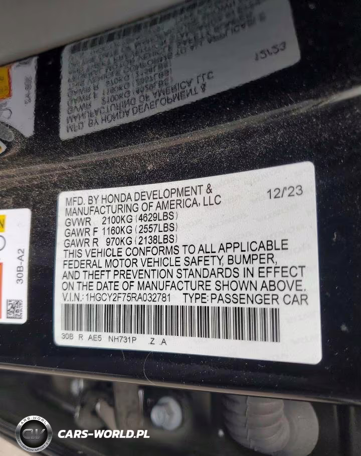 2024 Honda Accord Hybrid Sport-L VIN:1HGCY2F75RA032781 - 12