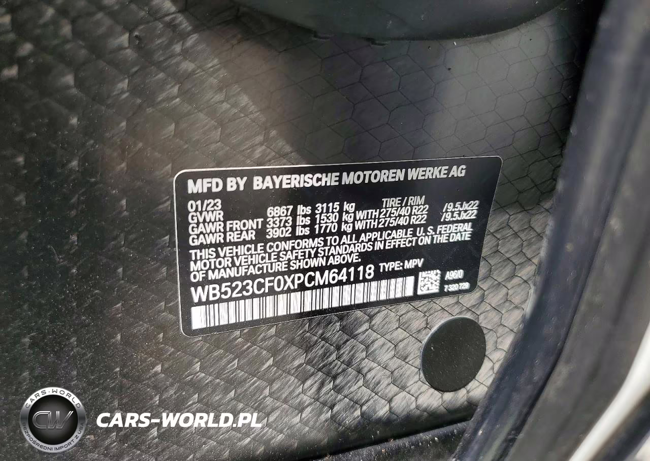 2023 BMW Ix xDrive50 VIN:WB523CF0XPCM64118 - 14