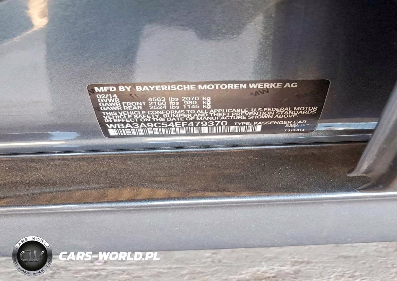 2014 BMW 335 I VIN:WBA3A9C54EF479370 - 12