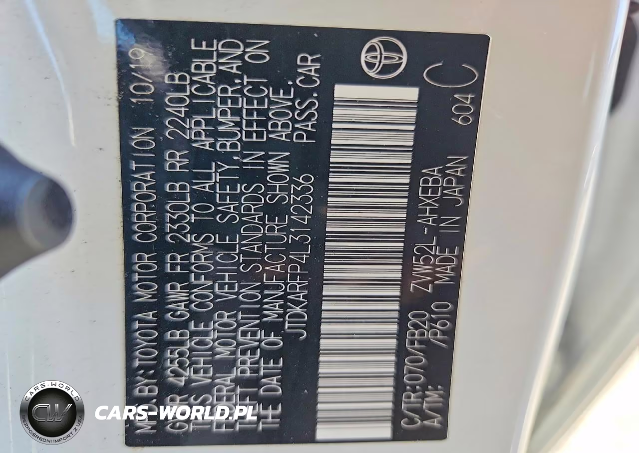 2020 Toyota Prius Prime Le VIN:JTDKARFP4L3142336 - 12