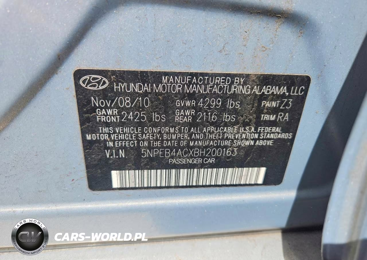 2011 Hyundai Sonata Gls VIN:5NPEB4ACXBH200163 - 12