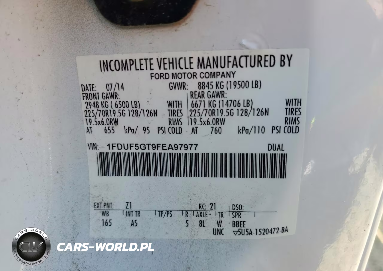 2015 Ford F550 Super Duty VIN:1FDUF5GT9FEA97977 - 12