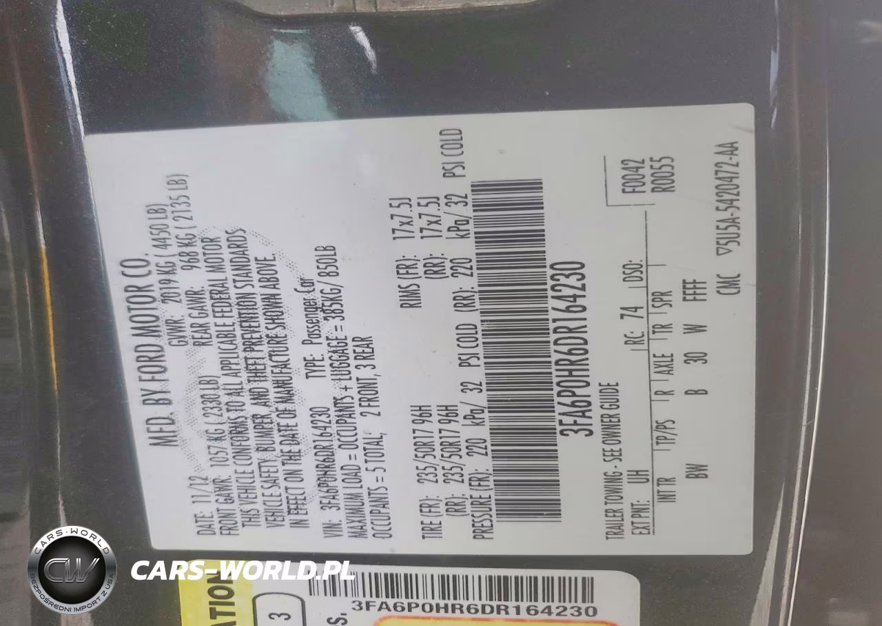 2013 Ford Fusion Se VIN:3FA6P0HR6DR164230 - 13
