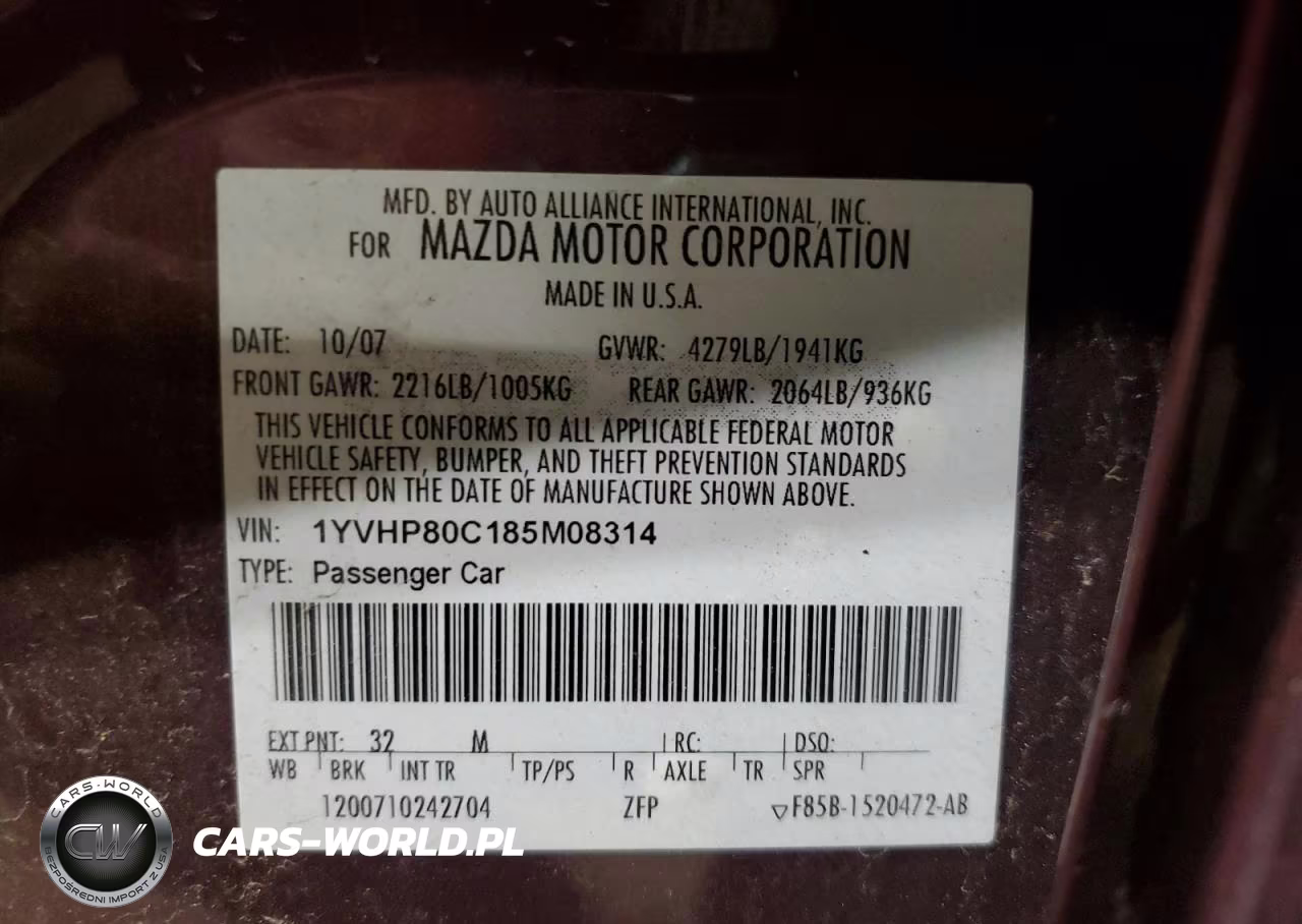 2008 Mazda 6 I VIN:1YVHP80C185M08314 - 13