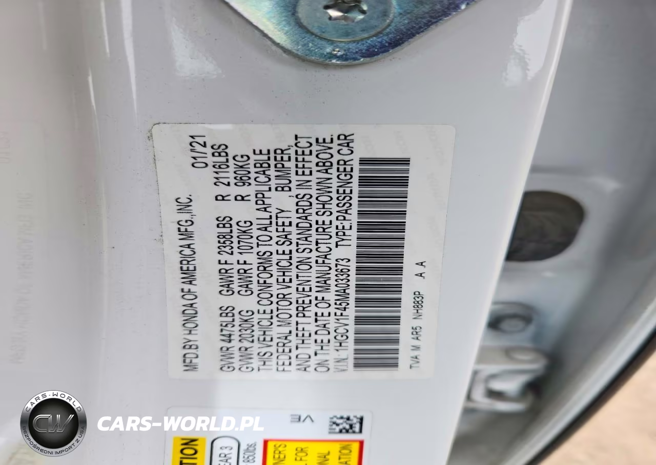 2021 Honda Accord Sport Se VIN:1HGCV1F45MA033673 - 13
