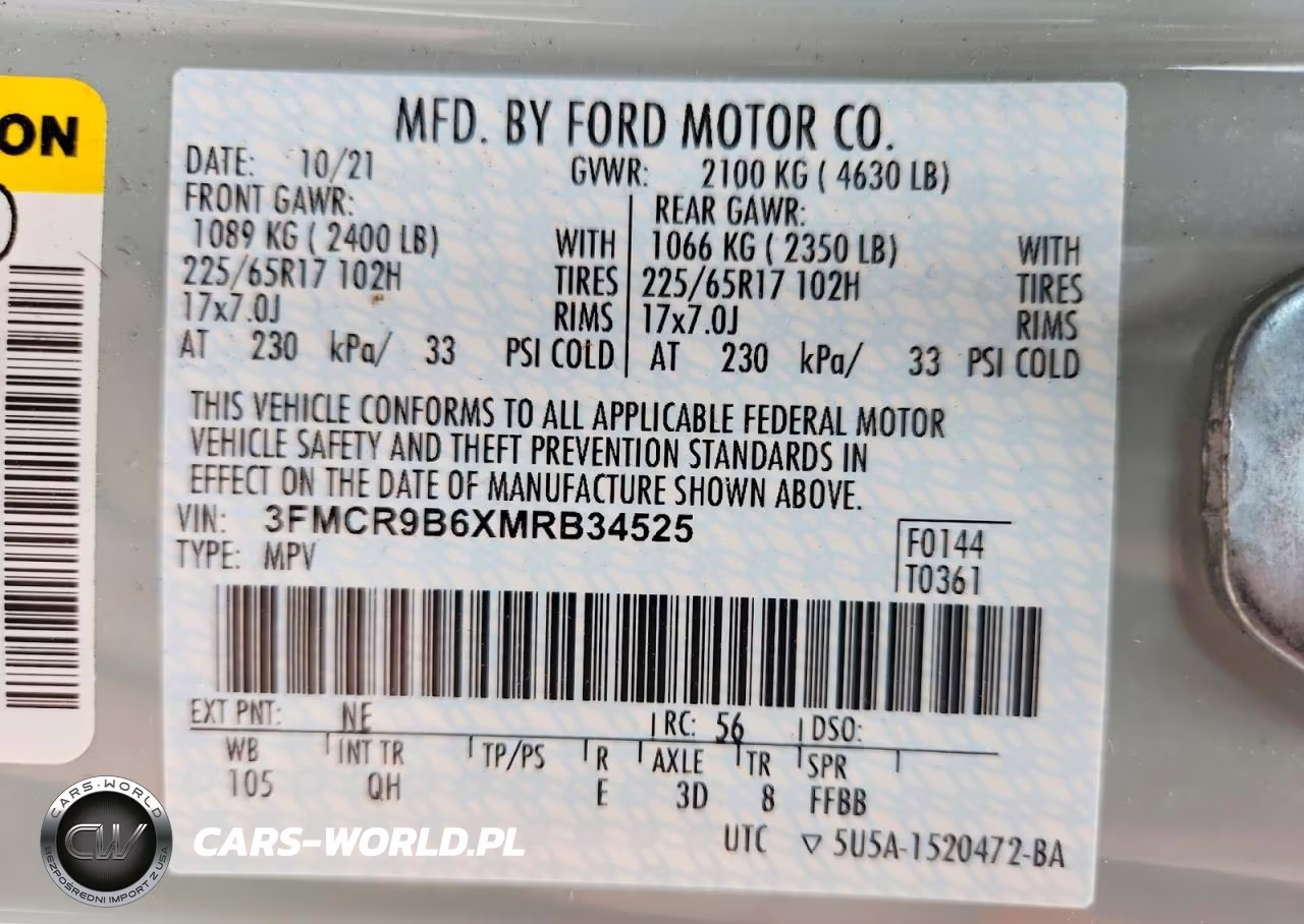 2021 Ford Bronco Sport Big Bend VIN:3FMCR9B6XMRB34525 - 13