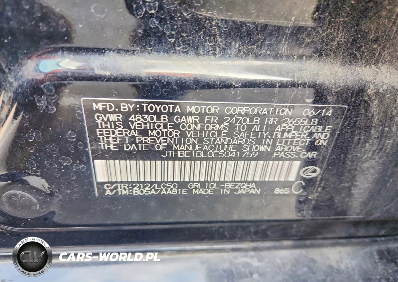2014 Lexus Gs 350 VIN:JTHBE1BL0E5041759 - 12