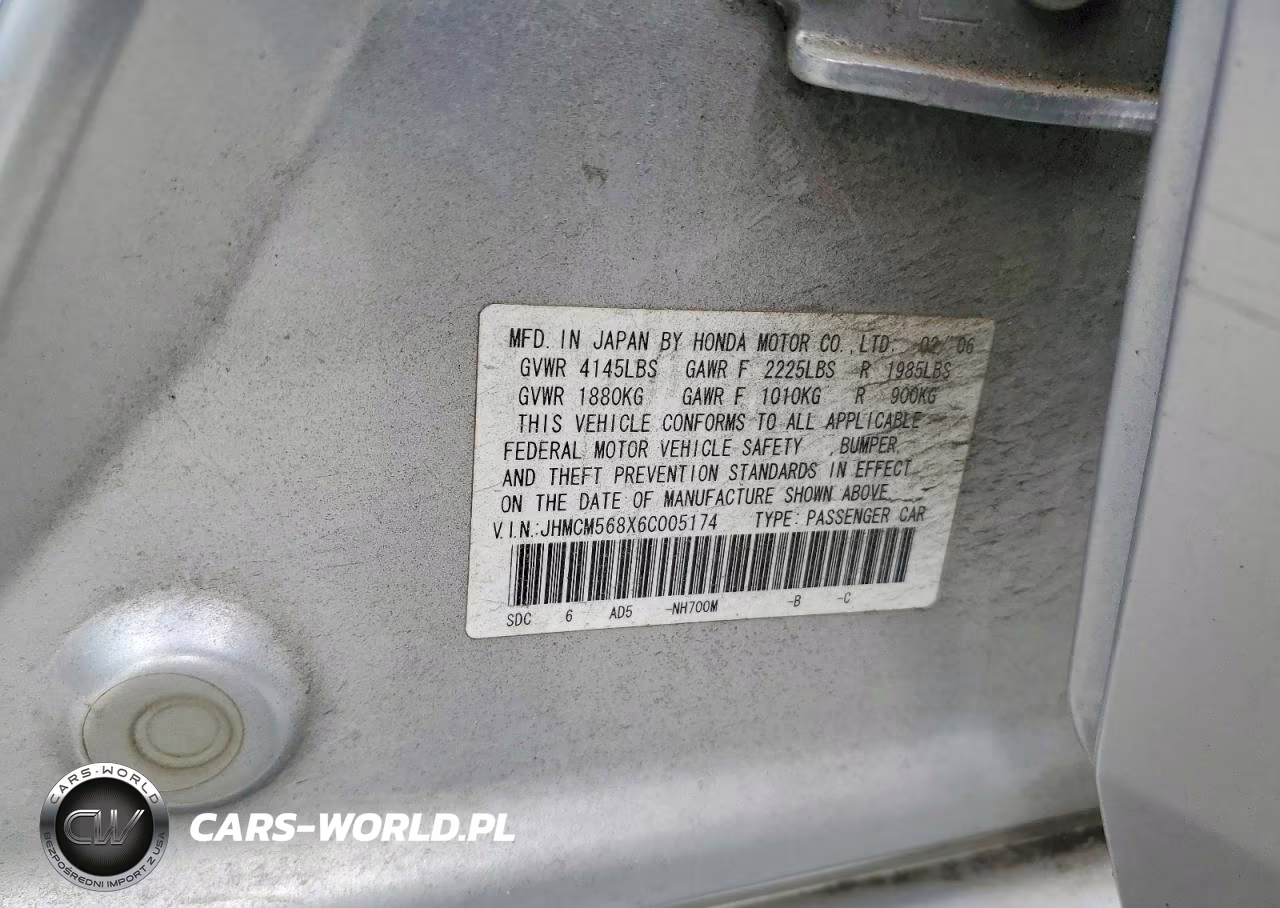 2006 Honda Accord Ex VIN:JHMCM568X6C005174 - 12