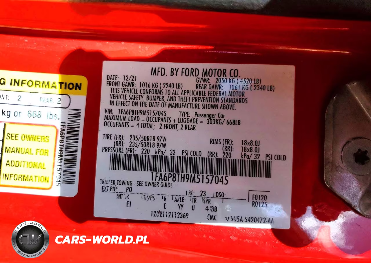 2021 Ford Mustang VIN:1FA6P8TH9M5157045 - 12