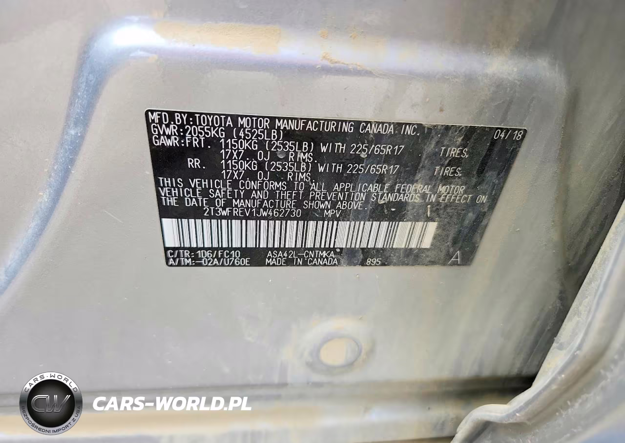 2018 Toyota Rav4 Xle VIN:2T3WFREV1JW462730 - 12