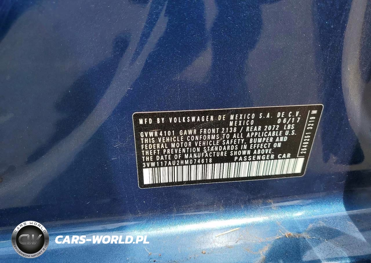 2017 Volkswagen Golf S VIN:3VW117AU2HM074618 - 12