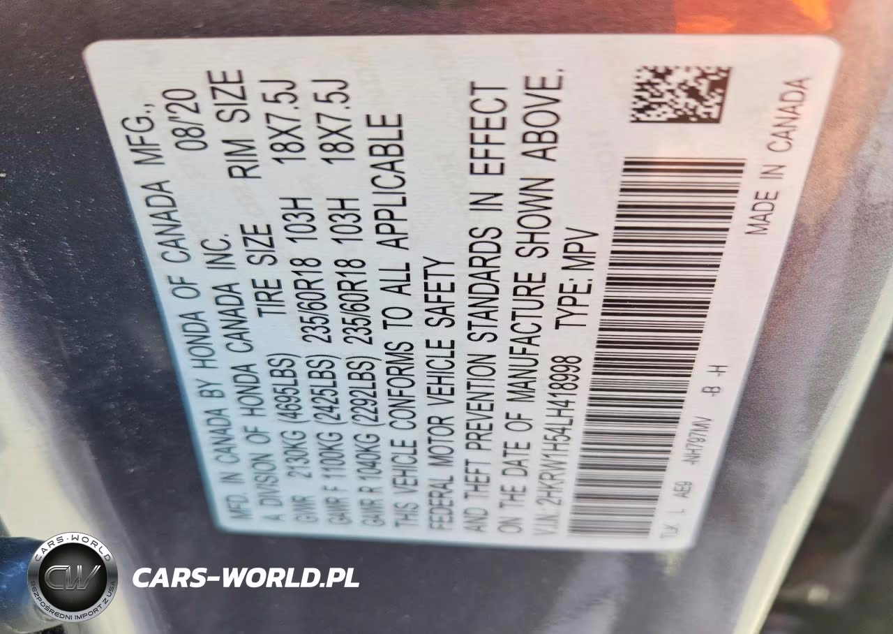 2020 Honda Cr-V Ex VIN:2HKRW1H54LH418998 - 12