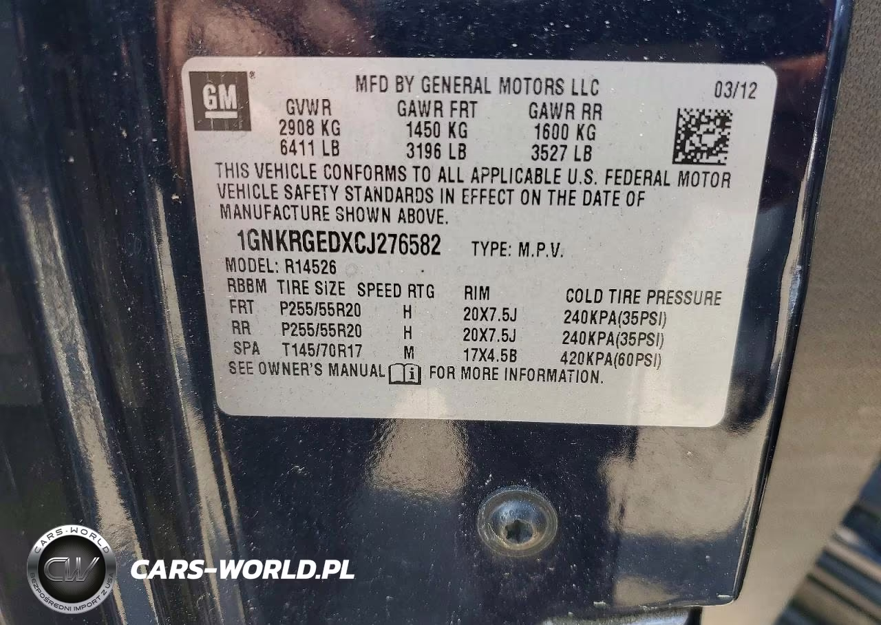 2012 Chevrolet Traverse Lt VIN:1GNKRGEDXCJ276582 - 13