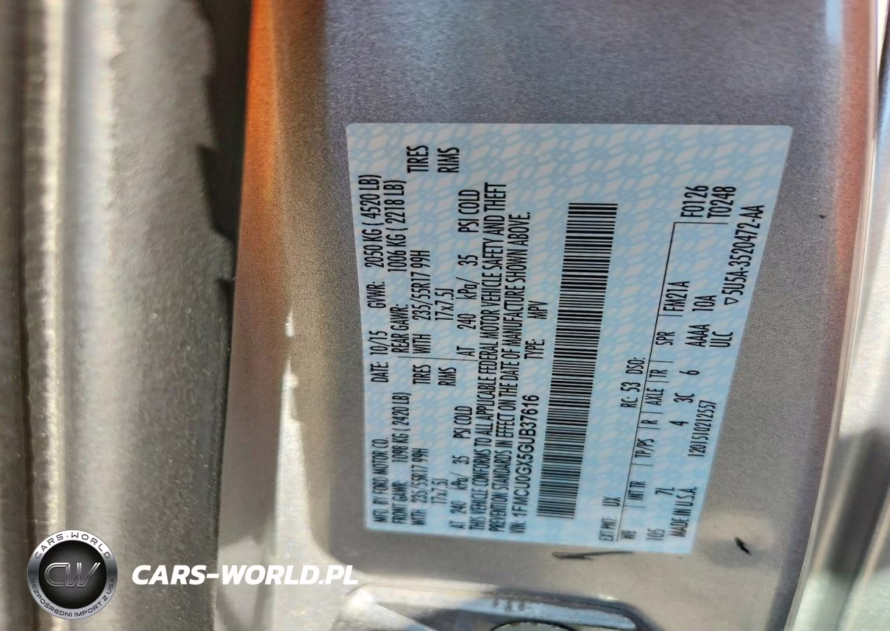 2016 Ford Escape Se VIN:1FMCU0GX5GUB37616 - 12