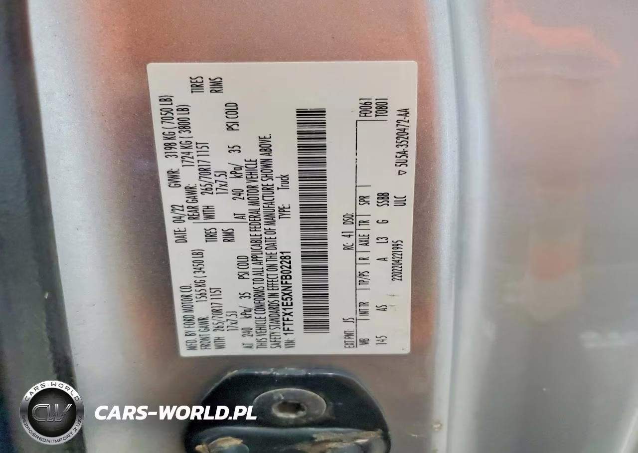 2022 Ford F150 Super Cab VIN:1FTFX1E5XNFB02281 - 12