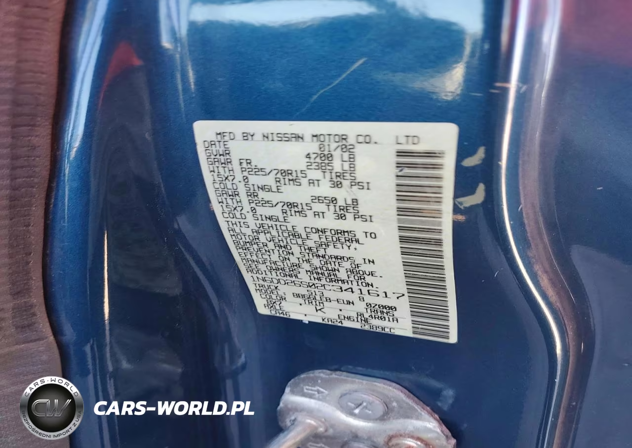 2002 Nissan Frontier King Cab Xe VIN:1N6DD26S02C341617 - 12