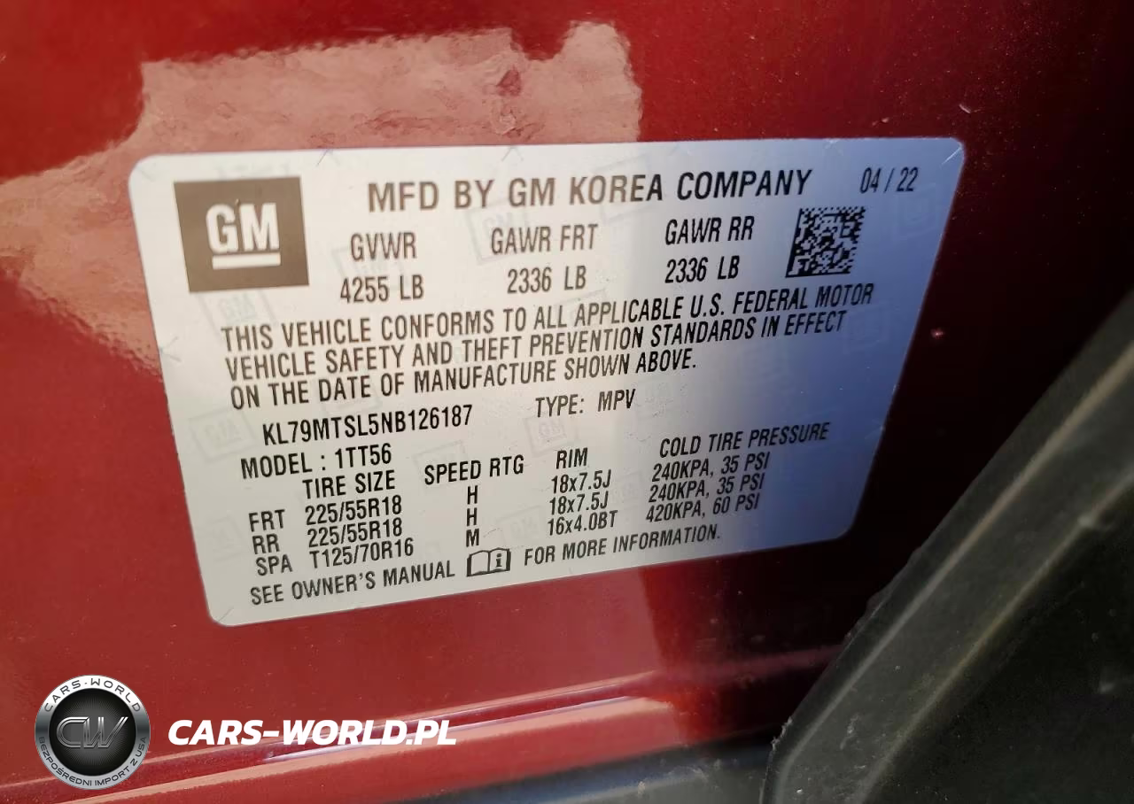 2022 Chevrolet Trailblazer Rs VIN:KL79MTSL5NB126187 - 13