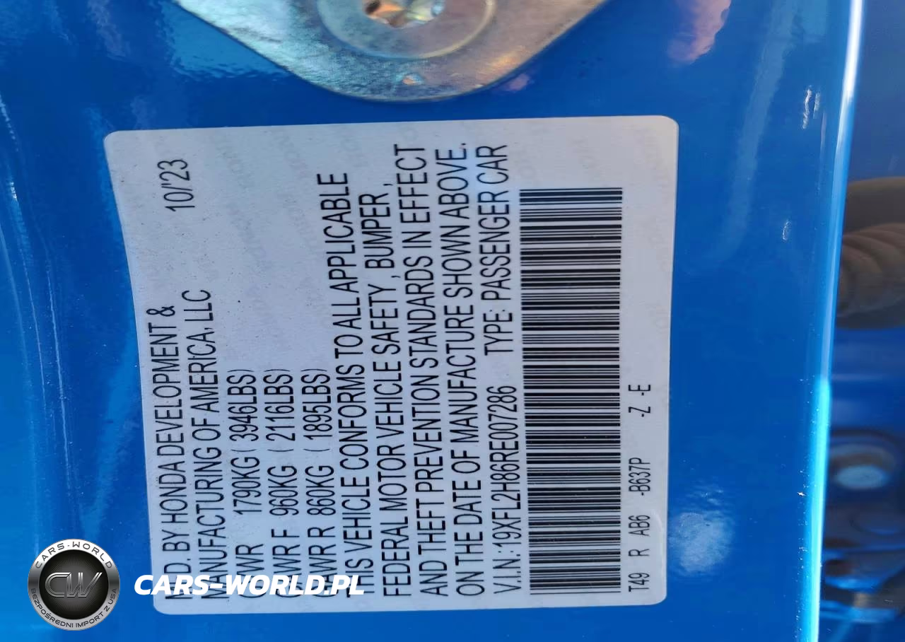 2024 Honda Civic Sport VIN:19XFL2H86RE007286 - 13