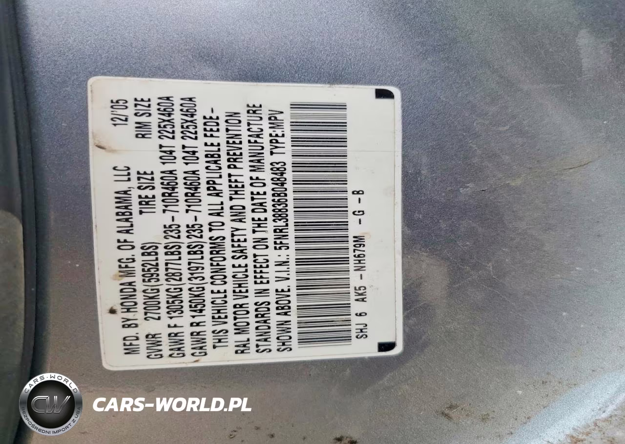2006 Honda Odyssey Touring VIN:5FNRL38836B048483 - 13