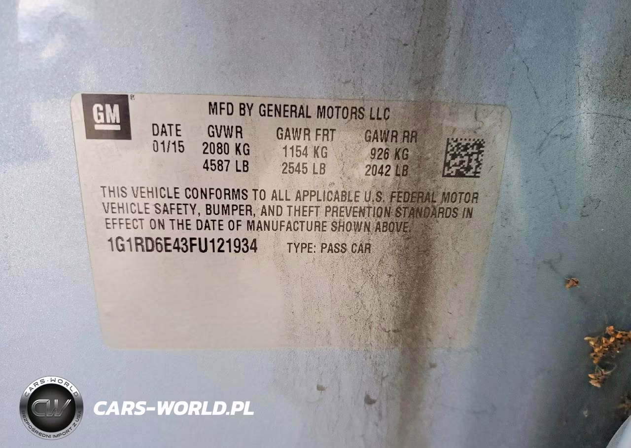 2015 Chevrolet Volt VIN:1G1RD6E43FU121934 - 13