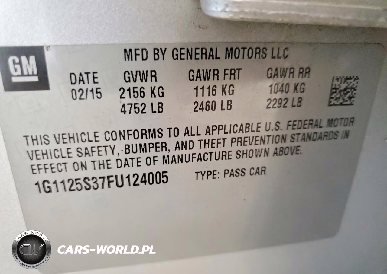 2015 Chevrolet Impala Lt VIN:1G1125S37FU124005 - 12
