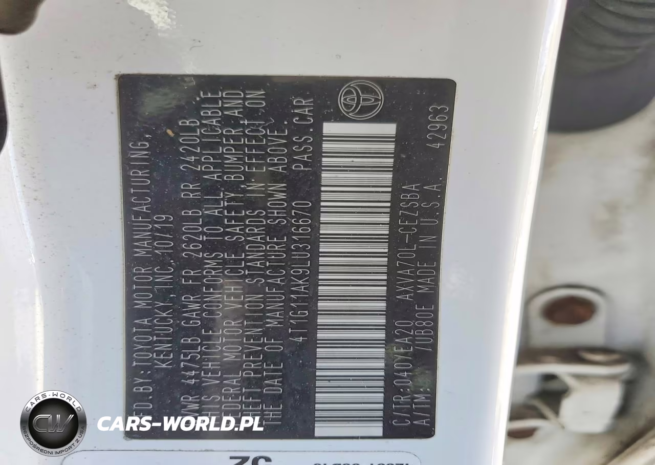 2020 Toyota Camry Se VIN:4T1G11AK9LU316670 - 12