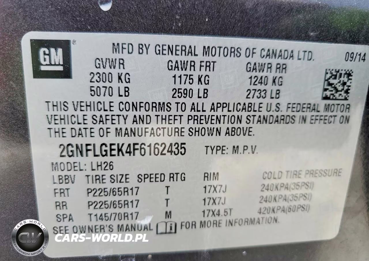 2015 Chevrolet Equinox Lt VIN:2GNFLGEK4F6162435 - 14