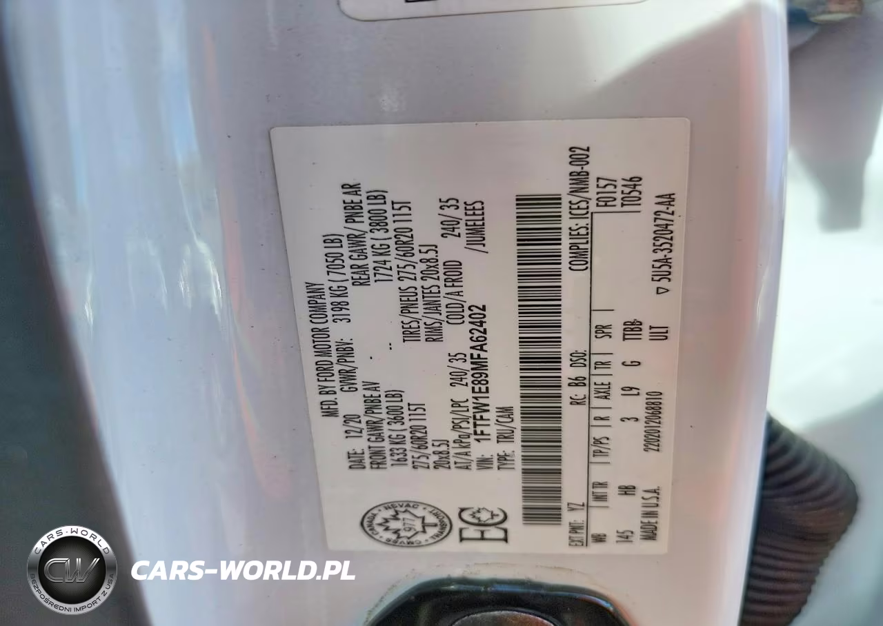 2021 Ford F150 Supercrew VIN:1FTFW1E89MFA62402 - 12