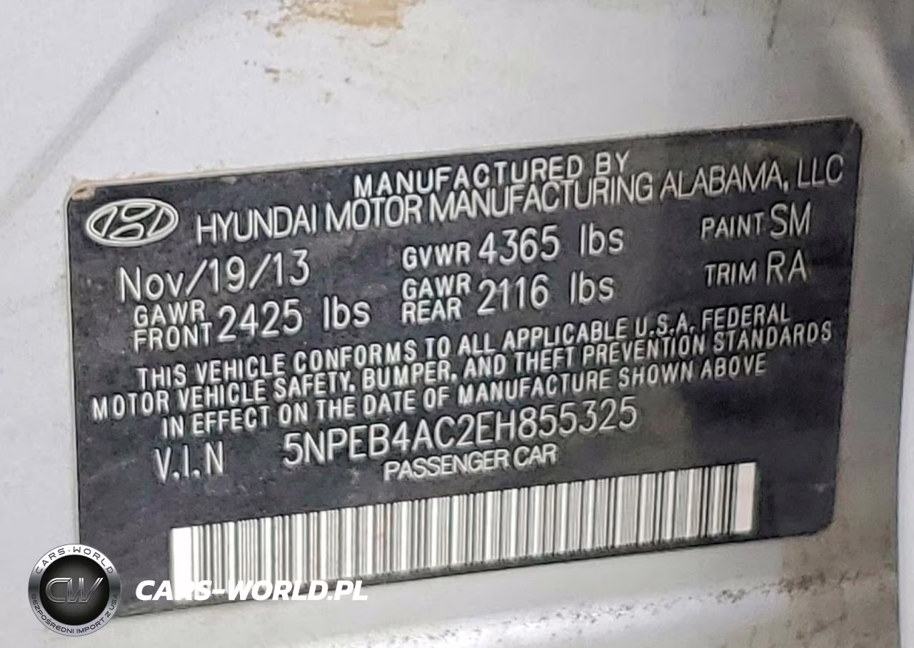 2014 Hyundai Sonata Gls VIN:5NPEB4AC2EH855325 - 12