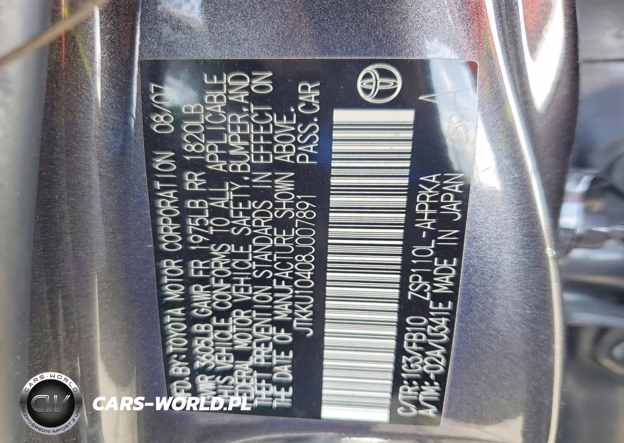 2008 Scion Xd Base VIN:JTKKU10408J007891 - 12